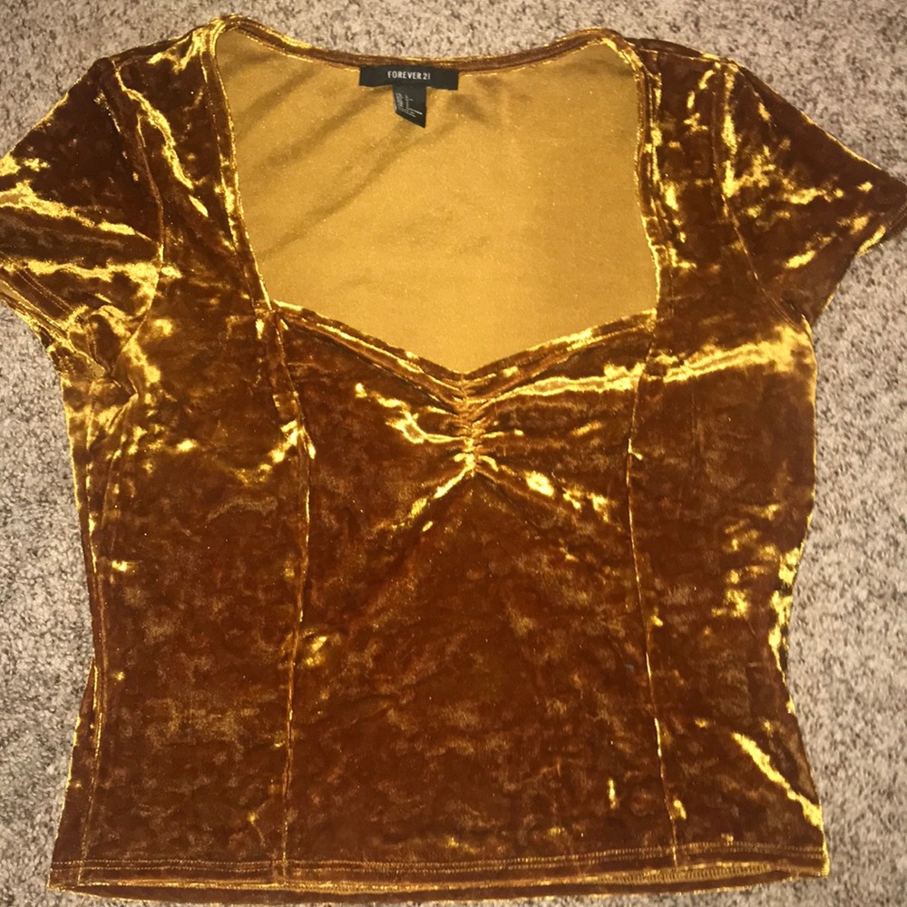 M F21 CROPPED VELVET TEE